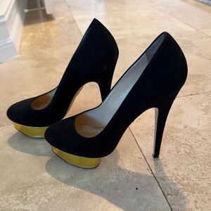 Charlotte Olympia suede pumps